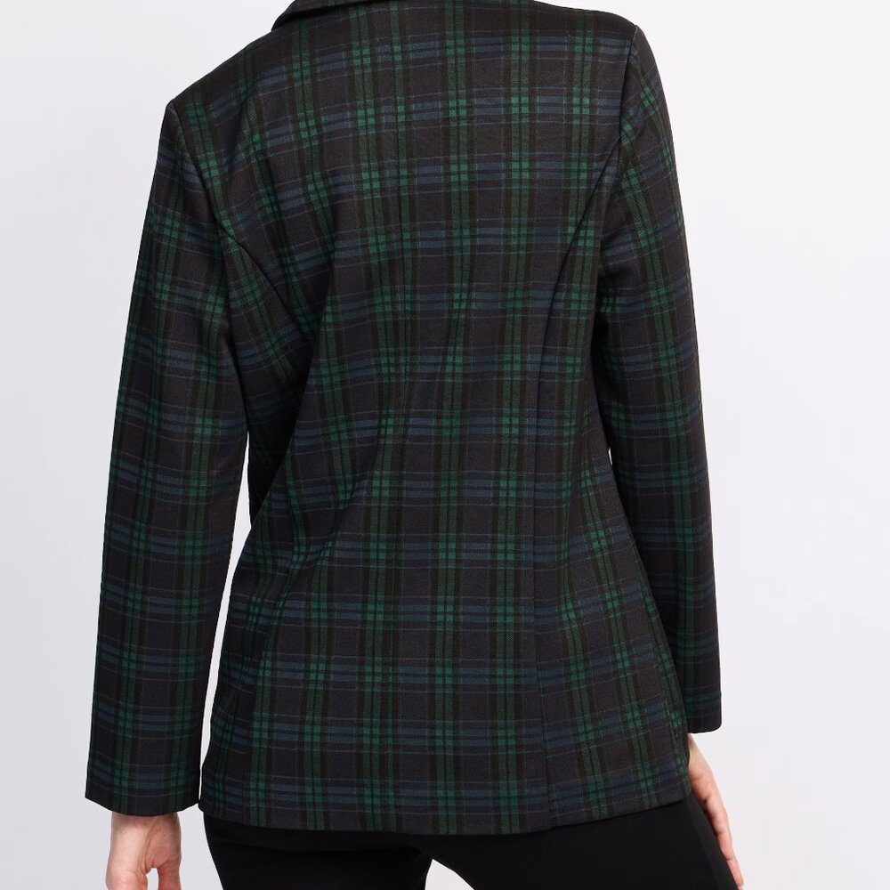 Liverpool Black/Blue/Green Plaid Blazer - Size Medium - Picture 3 of 5